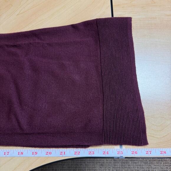 NWT Evolution by Cyrus Open Cardigan 3/4 Sleeve Buttoned Cuffs Burgundy Size S - Picture 10 of 11